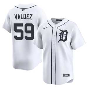 Framber Valdez Men's Official White #59 The Tigs Jersey 592065-653 - Image 1