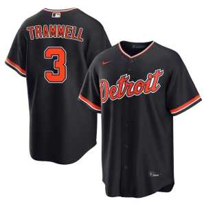 Alan Trammell Tigers Navy #3 Official Men Jerseys 989043-529 - Image 1