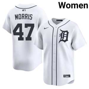 Jack Morris White Women's Authentic D Tigers #47 Jerseys 659835-535 - Image 1