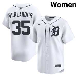 Justin Verlander Women's Popular D Tiges #35 White Jerseys 293904-170 - Image 1