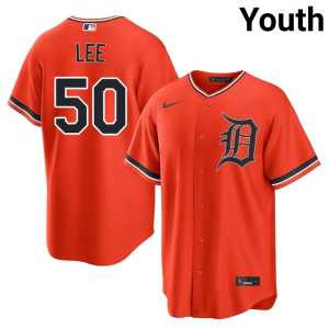 Hao-Yu Lee Player Youth D Tigers Orange #50 Jerseys 983787-346 - Image 1