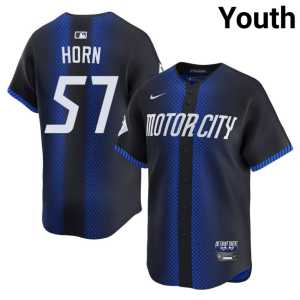 Bailey Horn City Connect #57 Blue Replica Youth Detroit Tigers Jersey 828391-288 - Image 1